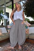 Sandbar Linen Blend Bloom Barrel Pant Mocha Due approx 1 week